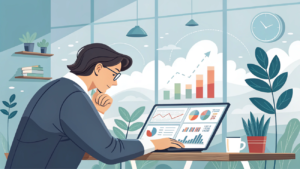 Small business owner analyzing data-driven media strategy for Q2 2025.