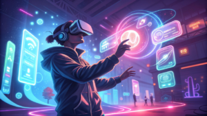 Immersive media experiences using VR and AR in 2025.