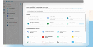 Microsoft Copilot Studio AI workflow automation interface.