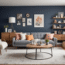 Stylish living room undergoing DIY home improvement with painted walls, upcycled furniture, and creative decor.